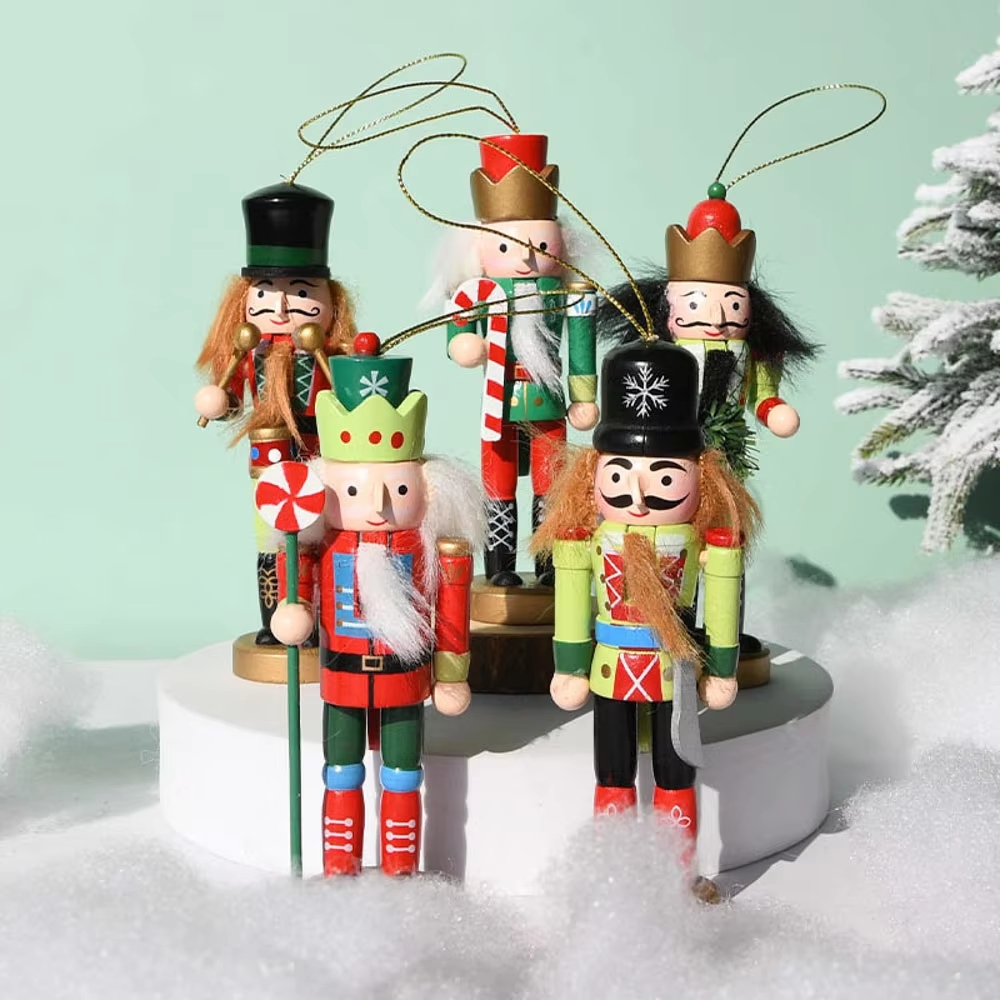 Indoor Wooden Nutcracker Set Christmas Desktop Decorations