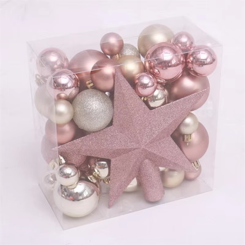 Christmas DecorationMixed Pink and Silver Plastic Ball Set Stylish Artificial Christmas Trees Ornament