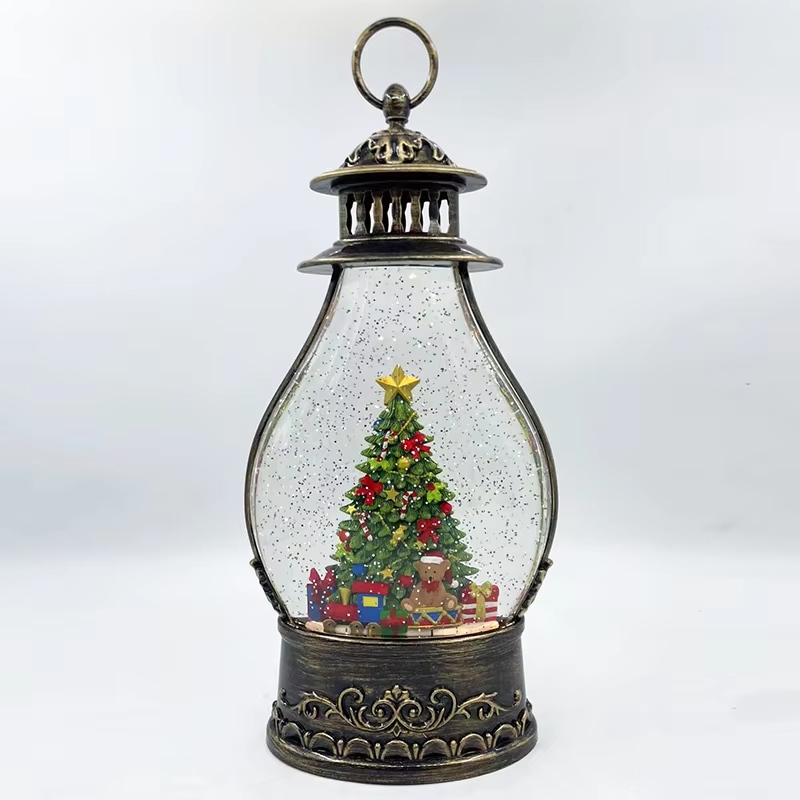 Hot Sale Musical Lighted Christmas Tree Snowman Lanterns Box-Packed Artificial Glass Ornaments Elegant Christmas Gifts