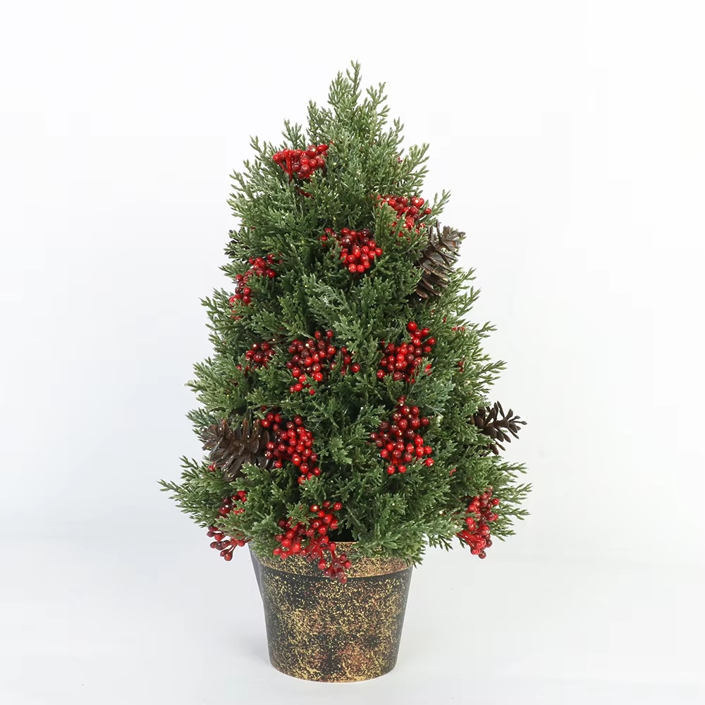 Custom Mini Christmas Tree Decorations Artificial Miniature Xmas Tree With Snow