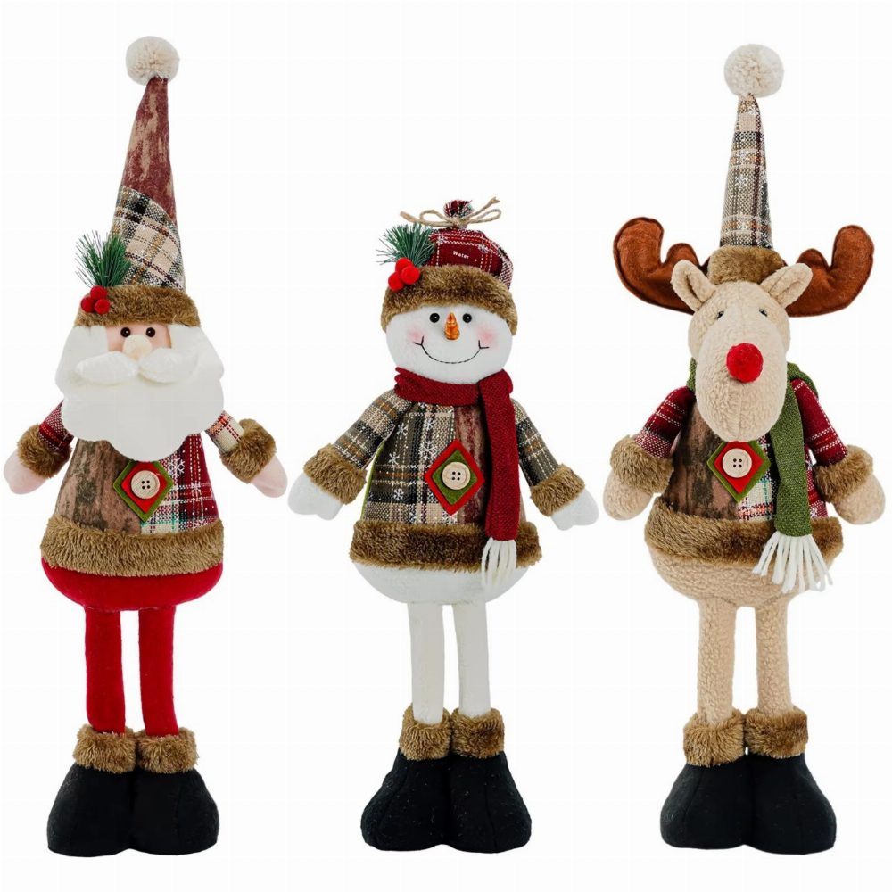 Hot Sale Christmas Decorations Telescopic Elderly Snowman Elk Doll Creating Festive Atmosphere