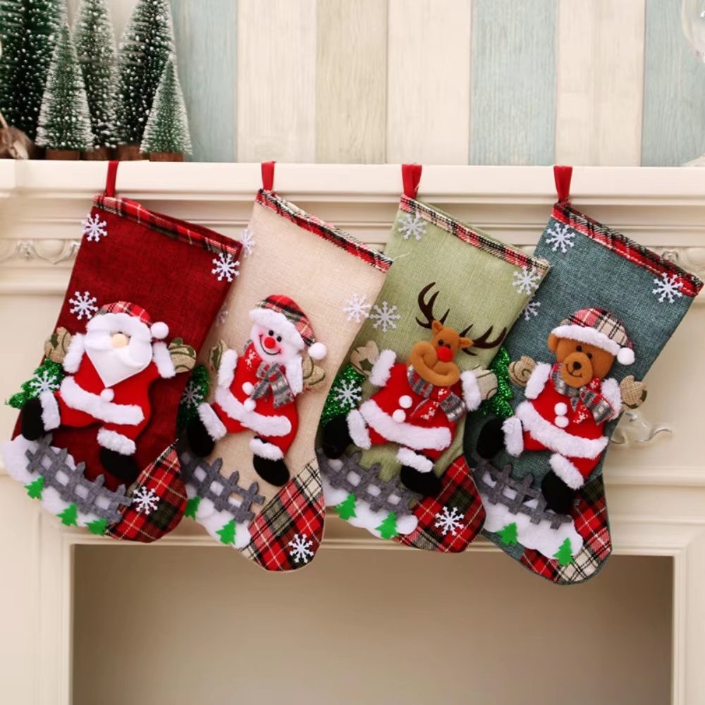 Hot Sale Custom  Sublimation 3D Cloth Christmas Stocking Hot Sale